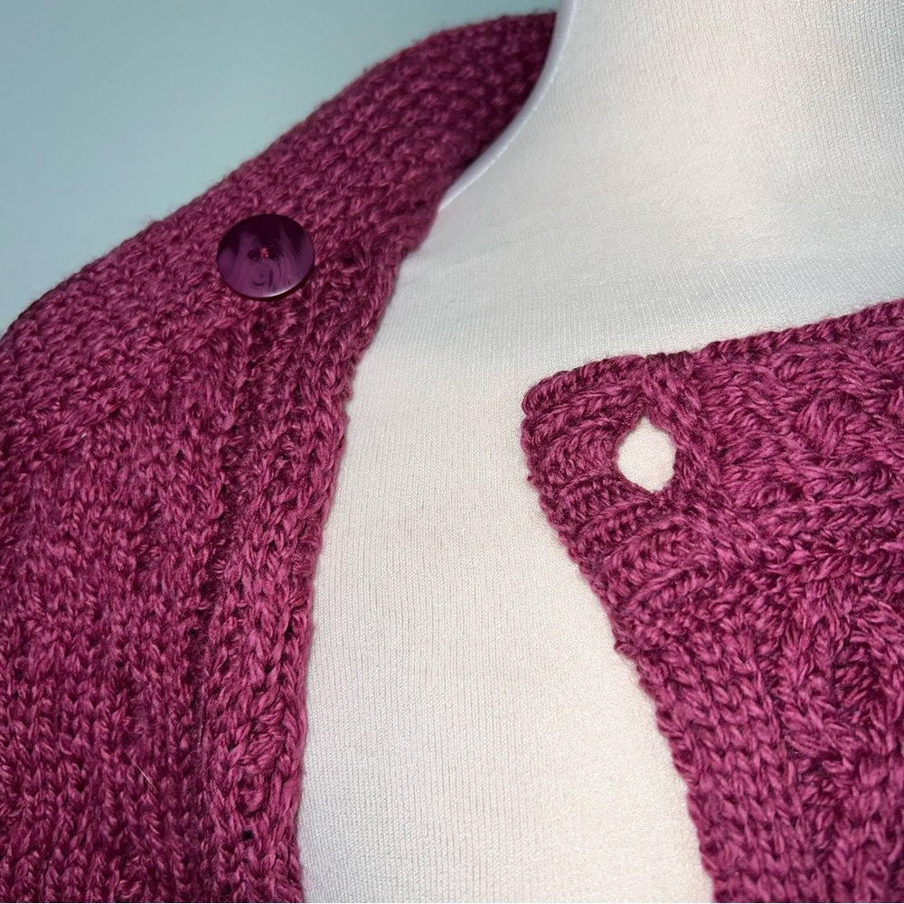 Aran Crafts Ireland Super Soft Merino Wool Celtic Knit Zip Cardigan Sweater M - Picture 12 of 15